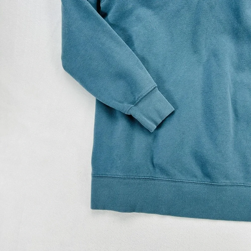 The North Face Hoodie Mens Large Blue Never Stop Exploring Pullover Fleece Logo